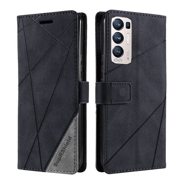 Oppo Find X3 Neo Wallet Case Flip Leather Card Slots Shockproof Cover (Black) Oppo Find X3 Neo Wallet Case Flip Leather Card Slots Shockproof Cover (Black)